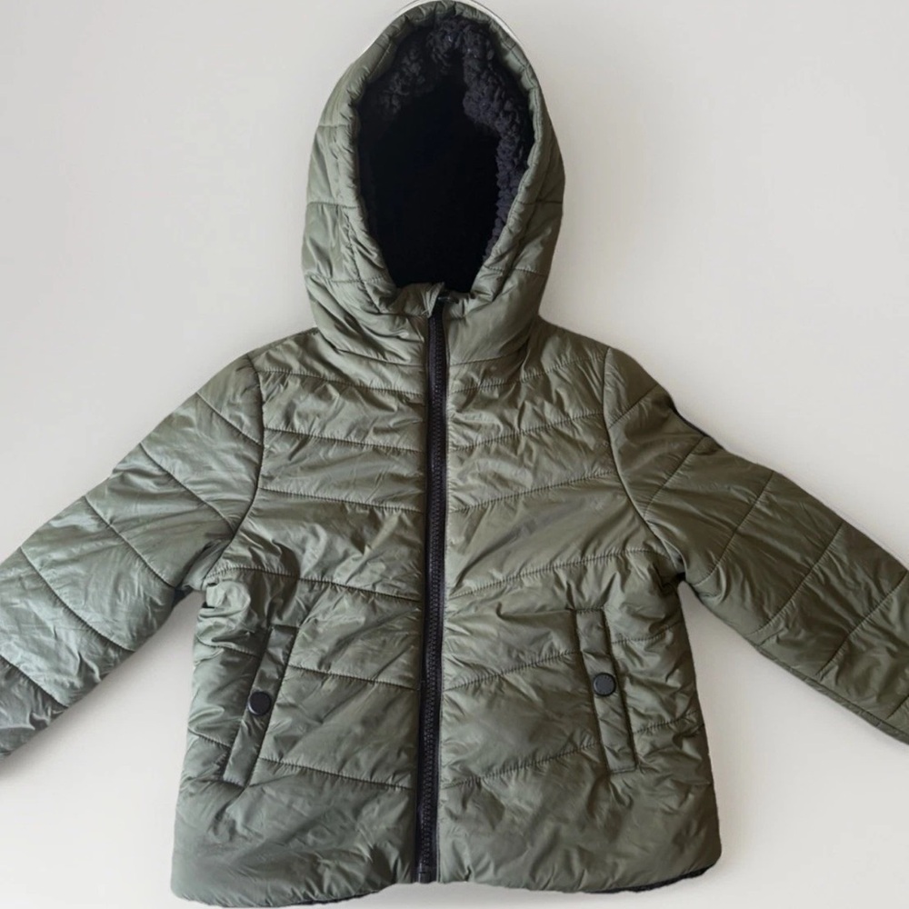 Michael Kors Boys Green  Puffer Fleece Lined Winter Jacket Size 4T Boy